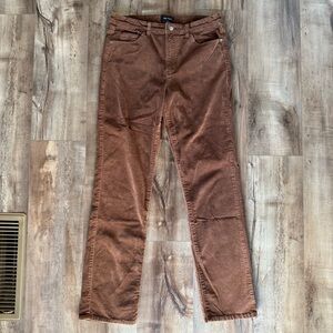 Women’s Corduroy Straight Leg Pants in Rich Chocolate Brown